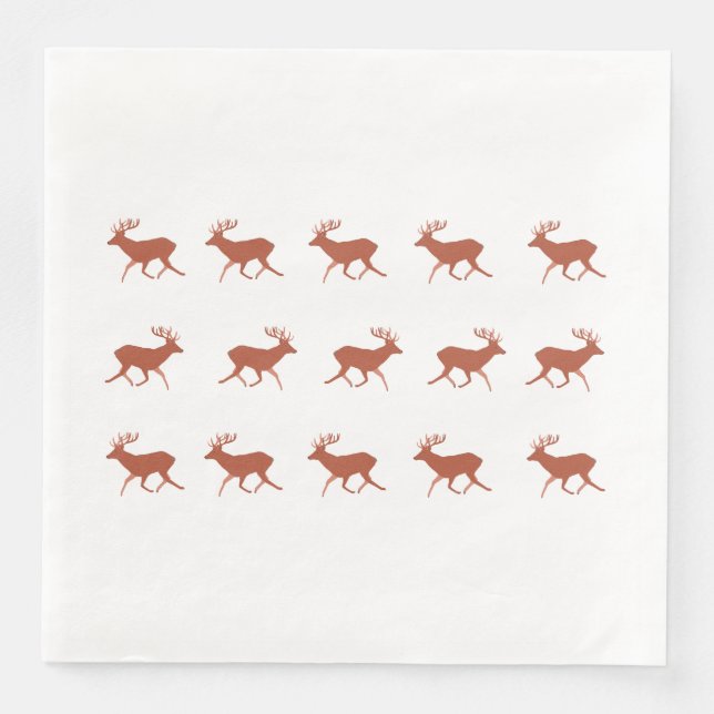 Deer Walking Festive Pattern  Napkin (Front)