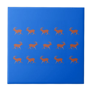Deer Walking Festive Pattern Tile