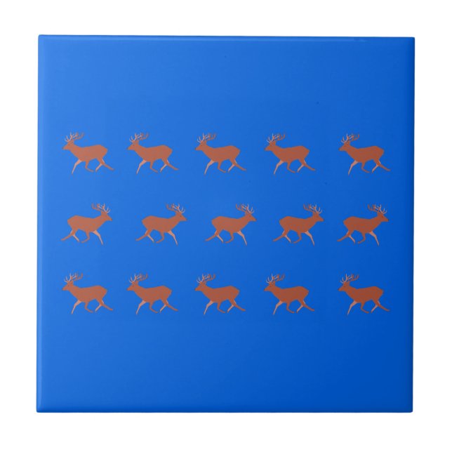 Deer Walking Festive Pattern  Tile (Front)