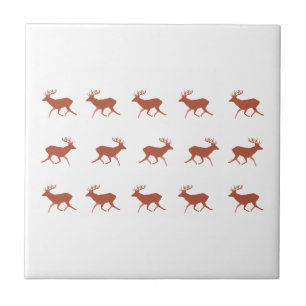 Deer Walking Festive Pattern Tile