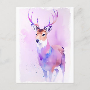 Deer Watercolor Portrait 3 Postcard