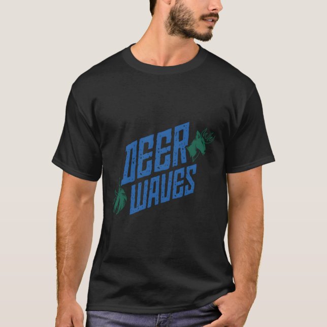 Deer Wave Basketball Buck Aggressive Style T-Shirt (Front)