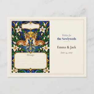 Deer Wedding Guest Book Wishes Postcard