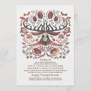 Deer Wedding Invitation with Woodland Animals