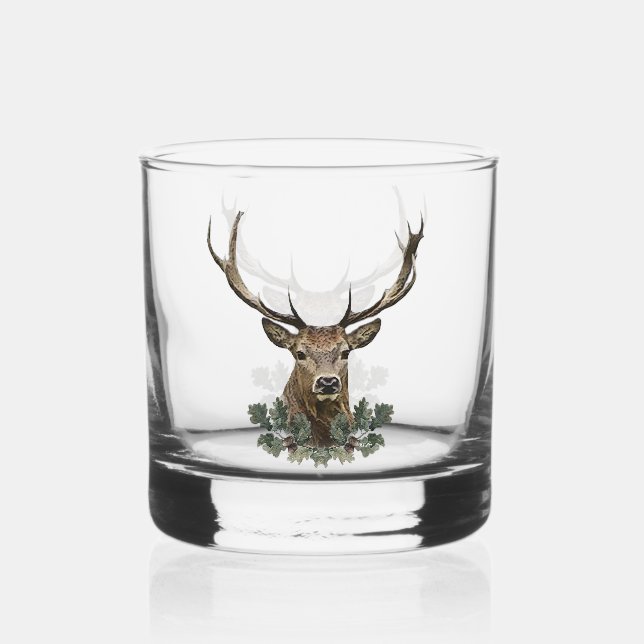 Deer  whiskey glass (Front)