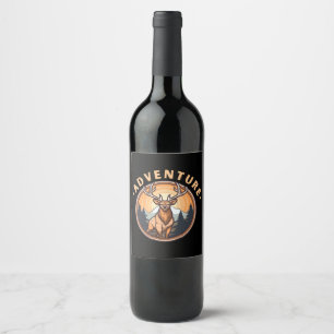 Deer - Wildness - Camping - Adventure Wine Label