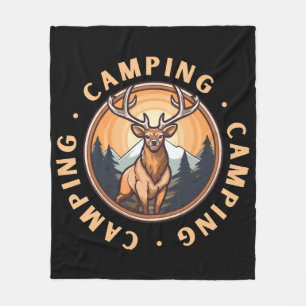 Deer - Wildness - Camping Fleece Blanket