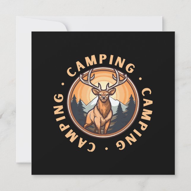 Deer - Wildness - Camping Invitation (Back)