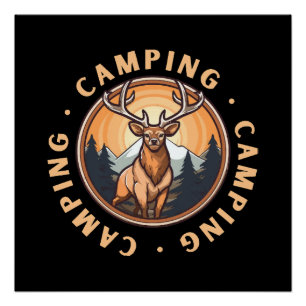 Deer - Wildness - Camping Poster