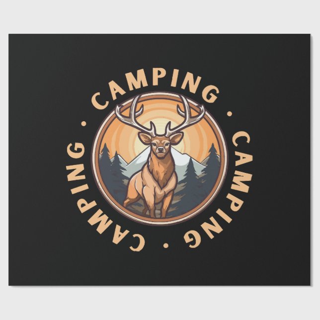 Deer - Wildness - Camping Wrapping Paper (Flat)