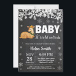 Deer Winter Baby Shower Chalkboard Invitation<br><div class="desc">Deer Winter Baby Shower Invitation. Baby its cold outside Baby Shower Invitation. White Snowflake. Baby its cold outside Baby Shower invitation. Boy or Girl Baby Shower Invitation. Winter Holiday Baby Shower Invite. Chalkboard Background. Black and White. For further customisation, please click the "Customise it" button and use our design tool...</div>