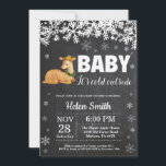 Deer Winter Baby Shower Chalkboard Invitation<br><div class="desc">Deer Winter Baby Shower Invitation. Baby its cold outside Baby Shower Invitation. White Snowflake. Baby its cold outside Baby Shower invitation. Boy or Girl Baby Shower Invitation. Winter Holiday Baby Shower Invite. Chalkboard Background. Black and White. For further customisation, please click the "Customise it" button and use our design tool...</div>