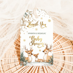 Deer Winter Baby Shower Thank You Gift Tags