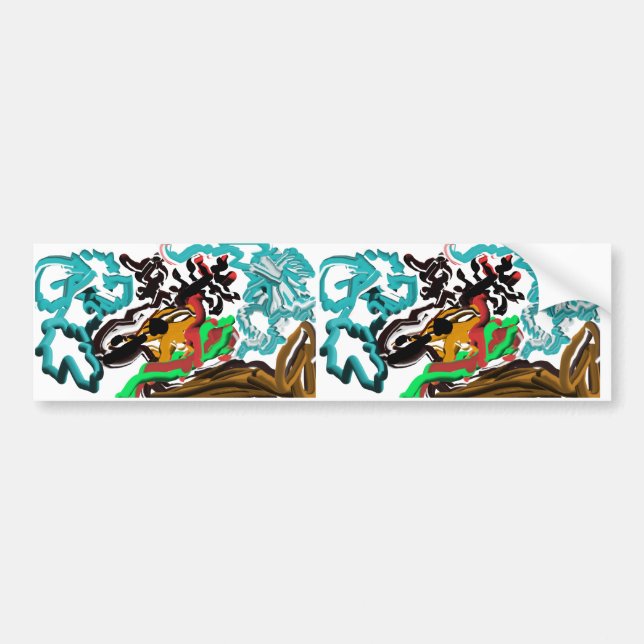 Deer winter  bumper sticker (Front)