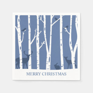 Deer Winter Forest   Christmas Napkin