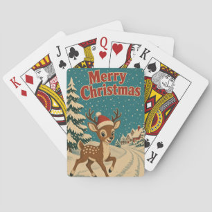 Deer Winter Lane Animal Christmas Playing Cards