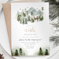Deer Winter Onederland 1st birthday invitation