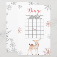 Deer Winter Snowflakes ONEderland Birthday Bingo