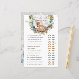 Deer Winter Woodland Mum or Dad Baby Shower Game