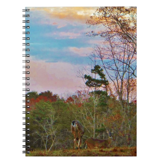 Deer with a Pink blue sky Notebook (Front)
