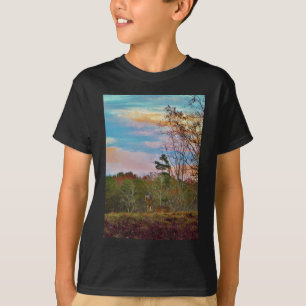Deer with a Pink blue sky T-Shirt
