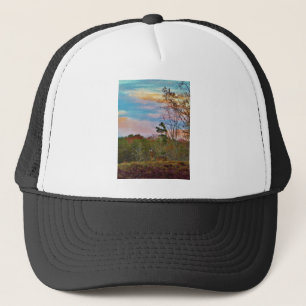 Deer with a Pink blue sky Trucker Hat