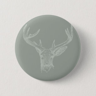 Deer with Antlers Art CUSTOM COLOR 6 Cm Round Badge