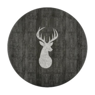 Deer With Antlers Chalk Drawing Cutting Board