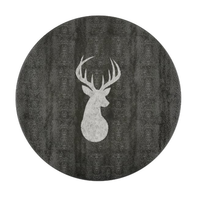 Deer With Antlers Chalk Drawing Cutting Board (Front)