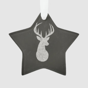 Deer With Antlers Chalk Drawing Ornament