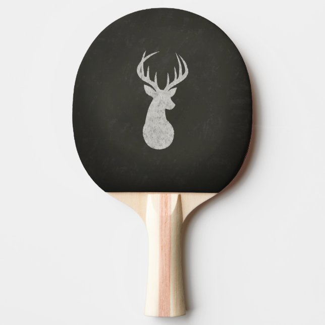 Deer With Antlers Chalk Drawing Ping Pong Paddle (Front)