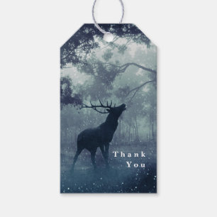 Deer with Antlers in a Shadowy Forest - Thank You Gift Tags