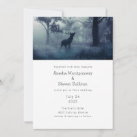 Deer with Antlers in Shadowy Forest Wedding