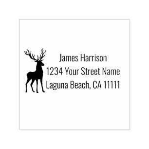 Deer with Antlers Silhouette Self-inking Stamp