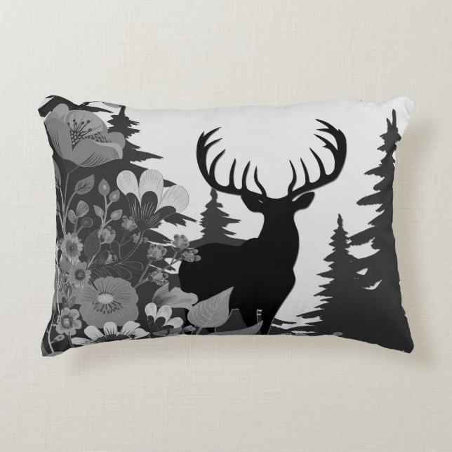 Deer with Big Rack Out of Forest  Decorative Cushion (Front)