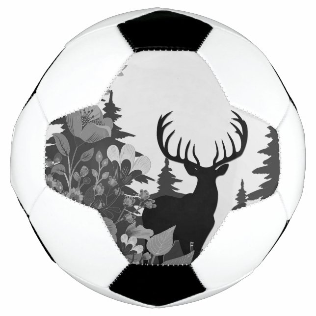 Deer with Big Rack Out of Forest  Football (Front)