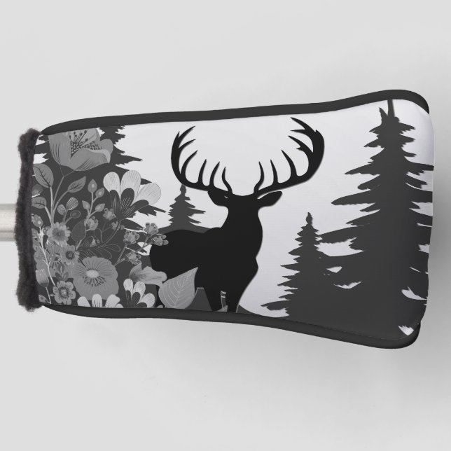 Deer with Big Rack Out of Forest  Golf Head Cover (Front)