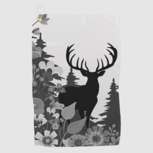 Deer with Big Rack Out of Forest Golf Towel