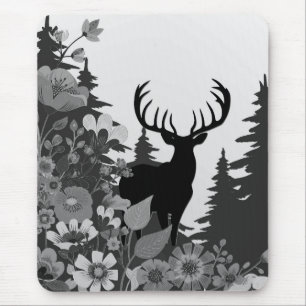 Deer with Big Rack Out of Forest Mouse Mat