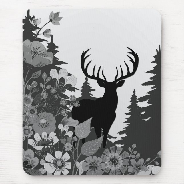 Deer with Big Rack Out of Forest  Mouse Mat (Front)