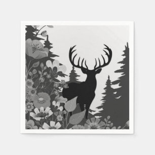 Deer with Big Rack Out of Forest  Napkin