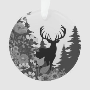 Deer with Big Rack Out of Forest Ornament