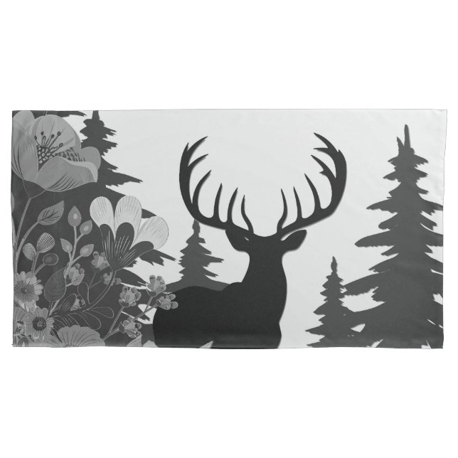 Deer with Big Rack Out of Forest  Pillowcase (Front)
