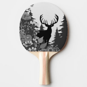 Deer with Big Rack Out of Forest Ping Pong Paddle