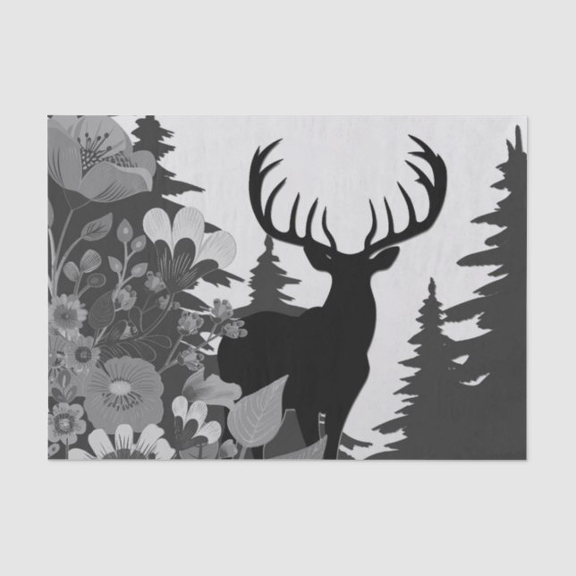 Deer with Big Rack Out of Forest  Tissue Paper (Front)