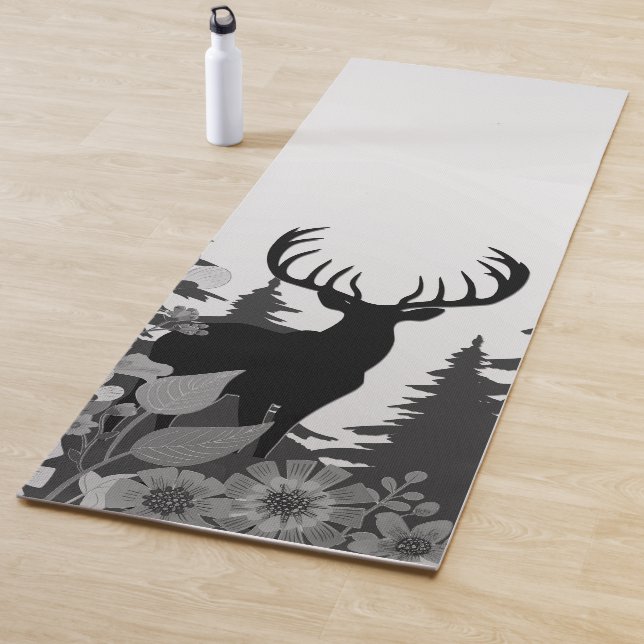 Deer with Big Rack Out of Forest  Yoga Mat (In Situ)