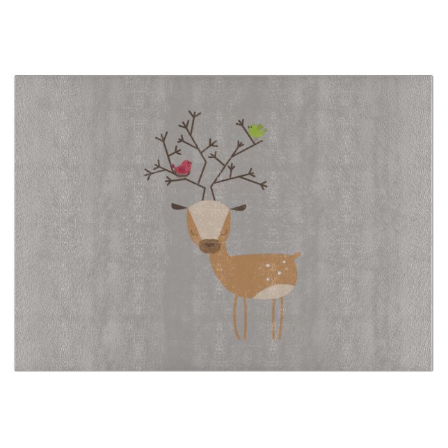 Deer with Birds Cutting Board (Front)