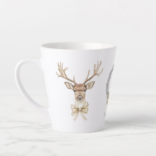 Deer with Bow Christmas  Latte Mug