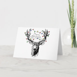 Deer with Christmas Lights Holiday Card