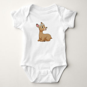 Deer with Daisy Flower Baby Bodysuit